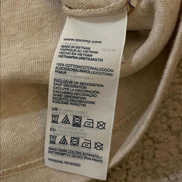 Tommy Hilfiger Beige Tan Cotton Long Sleeve Top Small (fits closer to XS) V-cut - Picture 9 of 9